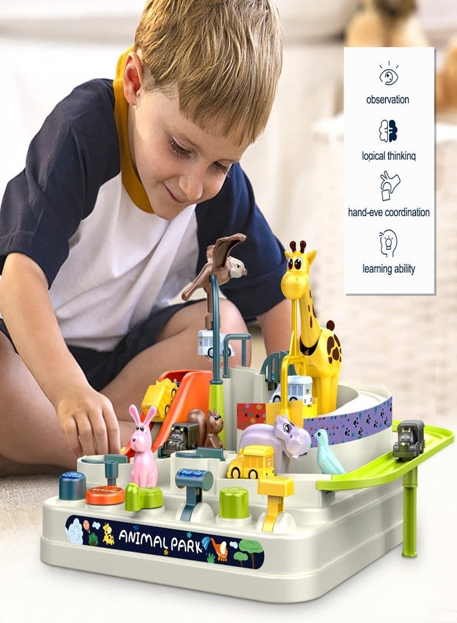 Ferthor Fun Car Rescue Adventure Toys for Boys - Race Tracks with Zoo Ramp & 3 Mini Cars for 3-6 Year Olds - Image 2